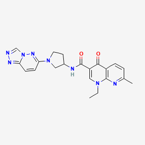 molecular formula C21H22N8O2 B2373221 N-(1-([1,2,4]三唑并[4,3-b]哒嗪-6-基)吡咯烷-3-基)-1-乙基-7-甲基-4-氧代-1,4-二氢-1,8-萘啶-3-甲酰胺 CAS No. 2034310-75-1