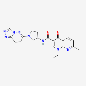 molecular formula C21H22N8O2 B2373221 N-(1-([1,2,4]triazolo[4,3-b]piridazin-6-il)pirrolidin-3-il)-1-etil-7-metil-4-oxo-1,4-dihidro-1,8-naftiridina-3-carboxamida CAS No. 2034310-75-1