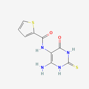 molecular formula C9H8N4O2S2 B2373228 N-(6-アミノ-4-オキソ-2-チオキソ-1,2,3,4-テトラヒドロピリミジン-5-イル)チオフェン-2-カルボキサミド CAS No. 941869-18-7