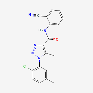 molecular formula C18H14ClN5O B2373231 1-(2-chloro-5-methylphenyl)-N-(2-cyanophenyl)-5-methyl-1H-1,2,3-triazole-4-carboxamide CAS No. 904816-90-6