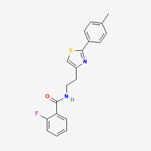 molecular formula C19H17FN2OS B2373233 2-氟-N-{2-[2-(4-甲苯基)-1,3-噻唑-4-基]乙基}苯甲酰胺 CAS No. 896609-50-0