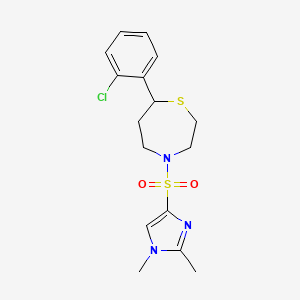 molecular formula C16H20ClN3O2S2 B2373235 7-(2-chlorophenyl)-4-((1,2-dimethyl-1H-imidazol-4-yl)sulfonyl)-1,4-thiazepane CAS No. 1797871-47-6