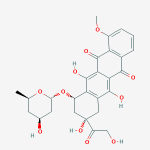 molecular formula C20H17CaN3O9S3 B237325 (7S,9S)-6,9,11-trihydroxy-9-(2-hydroxyacetyl)-7-[(2R,4S,6R)-4-hydroxy-6-methyloxan-2-yl]oxy-4-methoxy-8,10-dihydro-7H-tetracene-5,12-dione CAS No. 130592-19-7