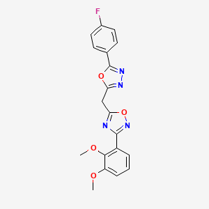 molecular formula C19H15FN4O4 B2373256 3-(2,3-Dimethoxyphenyl)-5-{[5-(4-fluorophenyl)-1,3,4-oxadiazol-2-yl]methyl}-1,2,4-oxadiazole CAS No. 1251680-09-7