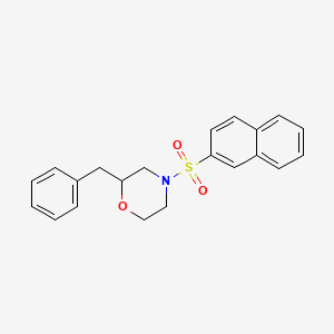 molecular formula C21H21NO3S B2373257 2-Benzyl-4-(naphthalen-2-ylsulfonyl)morpholine CAS No. 1421501-68-9