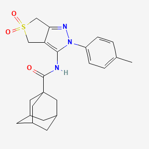 N-[2-(4-methylphenyl)-5,5-dioxo-4,6-dihydrothieno[3,4-c]pyrazol-3-yl]adamantane-1-carboxamide