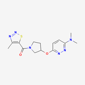 (3-((6-(Dimethylamino)pyridazin-3-yl)oxy)pyrrolidin-1-yl)(4-methyl-1,2,3-thiadiazol-5-yl)methanone