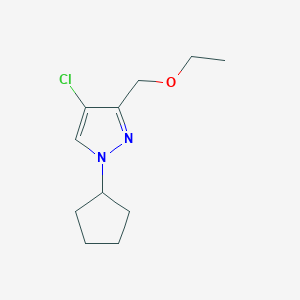 molecular formula C11H17ClN2O B2373274 4-chloro-1-cyclopentyl-3-(ethoxymethyl)-1H-pyrazole CAS No. 1856093-32-7