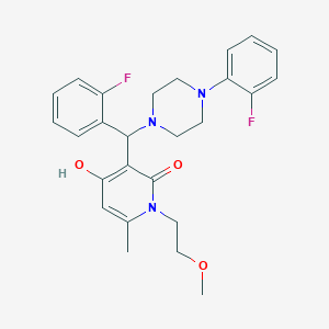 molecular formula C26H29F2N3O3 B2373280 3-((2-氟苯基)(4-(2-氟苯基)哌嗪-1-基)甲基)-4-羟基-1-(2-甲氧基乙基)-6-甲基吡啶-2(1H)-酮 CAS No. 897735-21-6