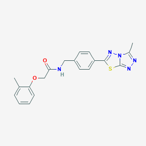 molecular formula C20H19N5O2S B237329 2-(2-methylphenoxy)-N-[4-(3-methyl[1,2,4]triazolo[3,4-b][1,3,4]thiadiazol-6-yl)benzyl]acetamide 