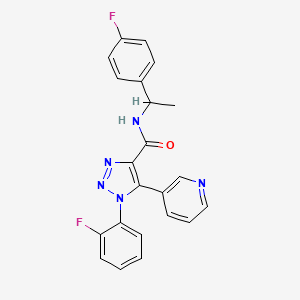 molecular formula C22H17F2N5O B2373290 N-{3-[benzyl(methyl)amino]propyl}-5-[2-(piperidin-1-ylcarbonyl)phenyl]-1,3-oxazole-4-carboxamide CAS No. 1251672-68-0