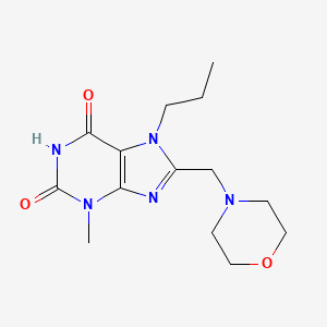 molecular formula C14H21N5O3 B2373291 3-Methyl-8-(morpholin-4-ylmethyl)-7-propylpurine-2,6-dione CAS No. 847407-35-6