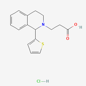 molecular formula C16H18ClNO2S B2373293 3-[1-(2-Thienyl)-3,4-dihydroisoquinolin-2(1H)-yl]propanoic acid hydrochloride CAS No. 1052538-07-4