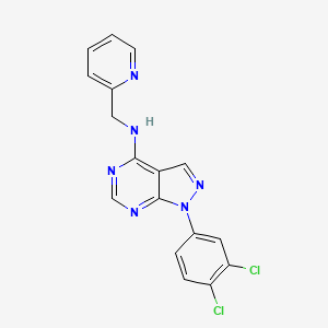 molecular formula C17H12Cl2N6 B2373295 1-(3,4-dichlorophenyl)-N-(pyridin-2-ylmethyl)-1H-pyrazolo[3,4-d]pyrimidin-4-amine CAS No. 872621-73-3