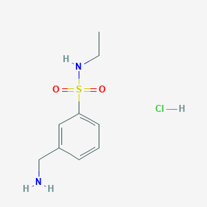 molecular formula C9H15ClN2O2S B2373298 3-(aminomethyl)-N-ethylbenzene-1-sulfonamide hydrochloride CAS No. 1158998-59-4