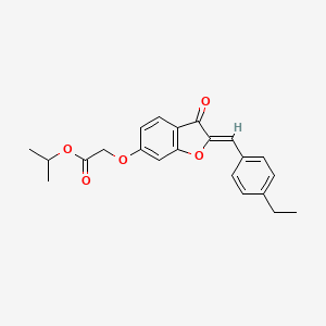 molecular formula C22H22O5 B2373300 (Z)-isopropyl 2-((2-(4-ethylbenzylidene)-3-oxo-2,3-dihydrobenzofuran-6-yl)oxy)acetate CAS No. 622805-92-9