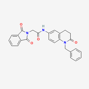 molecular formula C26H21N3O4 B2373314 N-(1-benzyl-2-oxo-1,2,3,4-tetrahydroquinolin-6-yl)-2-(1,3-dioxoisoindolin-2-yl)acetamide CAS No. 955220-65-2