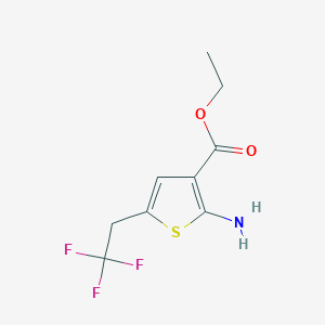 molecular formula C9H10F3NO2S B2373319 Ethyl 2-amino-5-(2,2,2-trifluoroethyl)thiophene-3-carboxylate CAS No. 1160720-50-2
