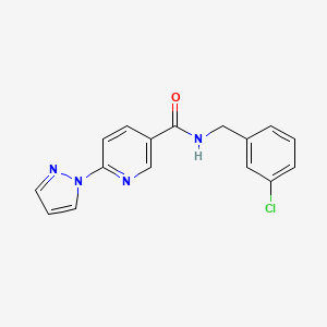 N-(3-chlorobenzyl)-6-(1H-pyrazol-1-yl)nicotinamide