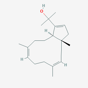 molecular formula C20H32O B237333 2-[(3aS,5Z,9Z,12aR)-3a,6,10-三甲基-4,7,8,11,12,12a-六氢-3H-环戊[11]环烯-1-基]丙-2-醇 CAS No. 126222-05-7