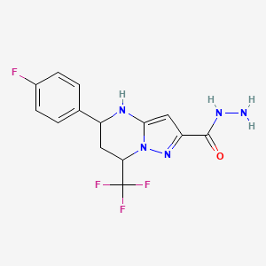 5-(4-Fluorophenyl)-7-(trifluoromethyl)-4,5,6,7-tetrahydropyrazolo[1,5-a]pyrimidine-2-carbohydrazide
