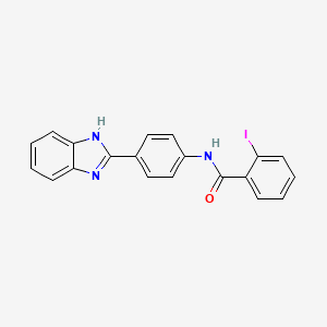 molecular formula C20H14IN3O B2373331 N-[4-(1H-benzimidazol-2-yl)phenyl]-2-iodobenzamide CAS No. 476634-22-7