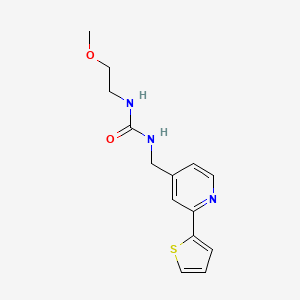 molecular formula C14H17N3O2S B2373332 1-(2-Methoxyethyl)-3-((2-(thiophen-2-yl)pyridin-4-yl)methyl)urea CAS No. 1903619-49-7