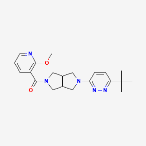 molecular formula C21H27N5O2 B2373339 [2-(6-Tert-butylpyridazin-3-yl)-1,3,3a,4,6,6a-hexahydropyrrolo[3,4-c]pyrrol-5-yl]-(2-methoxypyridin-3-yl)methanone CAS No. 2415565-00-1