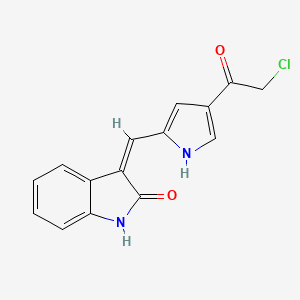 molecular formula C15H11ClN2O2 B2373348 (3Z)-3-[[4-(2-氯乙酰)-1H-吡咯-2-基]亚甲基]-1H-吲哚-2-酮 CAS No. 866038-33-7