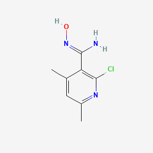 molecular formula C8H10ClN3O B2373350 2-chloro-N'-hydroxy-4,6-dimethylpyridine-3-carboximidamide CAS No. 890094-19-6