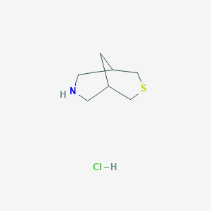 molecular formula C7H14ClNS B2373360 3-硫杂-7-氮杂双环[3.3.1]壬烷盐酸盐 CAS No. 2137536-36-6