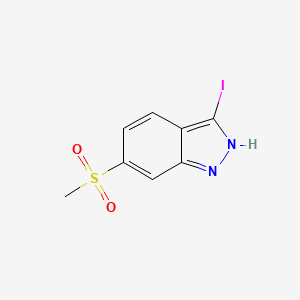 molecular formula C8H7IN2O2S B2373372 3-Iodo-6-(methylsulfonyl)-1H-indazole CAS No. 1426423-77-9