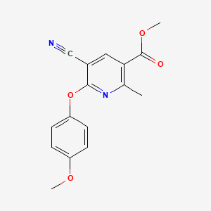 molecular formula C16H14N2O4 B2373383 Methyl 5-cyano-6-(4-methoxyphenoxy)-2-methylnicotinate CAS No. 303146-33-0