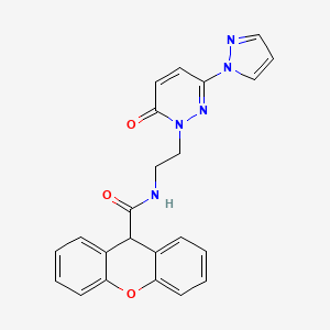 molecular formula C23H19N5O3 B2373384 N-(2-(6-oxo-3-(1H-pyrazol-1-yl)pyridazin-1(6H)-yl)ethyl)-9H-xanthene-9-carboxamide CAS No. 1351586-76-9