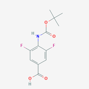 molecular formula C12H13F2NO4 B2373387 3,5-Difluoro-4-[(2-methylpropan-2-yl)oxycarbonylamino]benzoic acid CAS No. 2248393-49-7