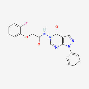 molecular formula C19H14FN5O3 B2373395 2-(2-fluorophenoxy)-N-(4-oxo-1-phenyl-1H-pyrazolo[3,4-d]pyrimidin-5(4H)-yl)acetamide CAS No. 899946-32-8