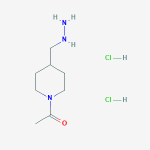 molecular formula C8H19Cl2N3O B2373397 1-(4-Hydrazinomethylpiperidin-1-yl)ethanone dihydrochloride CAS No. 1349718-38-2