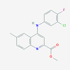 molecular formula C18H14ClFN2O2 B2373404 2-ethoxy-N-(4-methylphenyl)-5-(2-methyl-1,3-thiazol-4-yl)benzenesulfonamide CAS No. 1207052-02-5