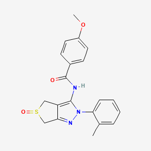 4-methoxy-N-[2-(2-methylphenyl)-5-oxo-4,6-dihydrothieno[3,4-c]pyrazol-3-yl]benzamide