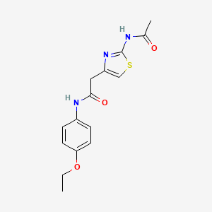 molecular formula C15H17N3O3S B2373421 2-(2-acetamidothiazol-4-yl)-N-(4-ethoxyphenyl)acetamide CAS No. 921843-61-0