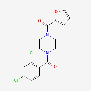 molecular formula C16H14Cl2N2O3 B2373423 (4-(2,4-二氯苯甲酰)哌嗪-1-基)(呋喃-2-基)甲酮 CAS No. 831205-42-6