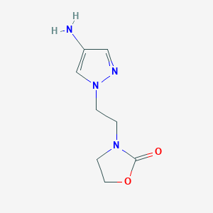 molecular formula C8H12N4O2 B2373433 3-[2-(4-氨基-1H-吡唑-1-基)乙基]-1,3-恶唑烷-2-酮 CAS No. 1250231-63-0