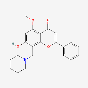 molecular formula C22H23NO4 B2373437 7-hydroxy-5-methoxy-2-phenyl-8-(piperidin-1-ylmethyl)-4H-chromen-4-one CAS No. 95130-72-6
