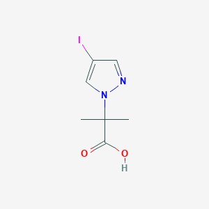 molecular formula C7H9IN2O2 B2373444 2-(4-Iodopyrazol-1-yl)-2-methylpropanoic acid CAS No. 2287280-31-1