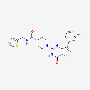 1-[7-(3-methylphenyl)-4-oxo-3,4-dihydrothieno[3,2-d]pyrimidin-2-yl]-N-(2-thienylmethyl)piperidine-4-carboxamide