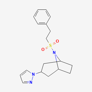 (1R,5S)-8-(phenethylsulfonyl)-3-(1H-pyrazol-1-yl)-8-azabicyclo[3.2.1]octane