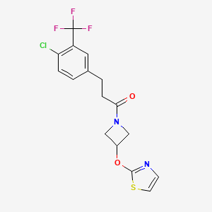 3-(4-Chloro-3-(trifluoromethyl)phenyl)-1-(3-(thiazol-2-yloxy)azetidin-1-yl)propan-1-one