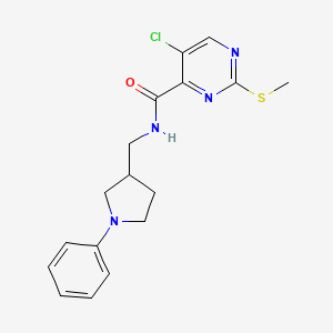 5-chloro-2-(methylsulfanyl)-N-[(1-phenylpyrrolidin-3-yl)methyl]pyrimidine-4-carboxamide