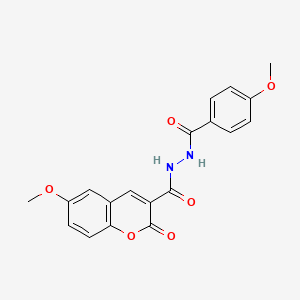 6-methoxy-N'-(4-methoxybenzoyl)-2-oxo-2H-chromene-3-carbohydrazide