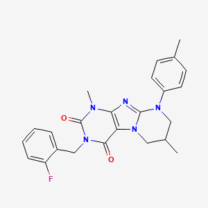 3-[(2-fluorophenyl)methyl]-1,7-dimethyl-9-(4-methylphenyl)-7,8-dihydro-6H-purino[7,8-a]pyrimidine-2,4-dione